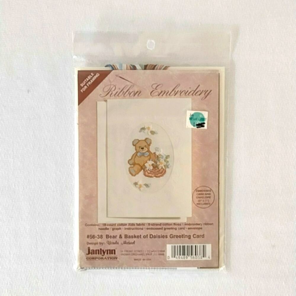 Cross Stitch Ribbon Embroidery 3D Card